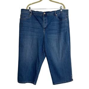 Gloria Vanderbilt Amanda Cropped Jeans 18W Blue Denim Slimming Stretch Plus Size
